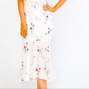 Show Me Your MuMu - Midnight Flounce Skirt - Pretty in White Floral - XL